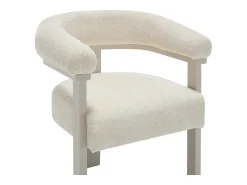 Conjunto de 2 sillas con reposabrazos en tela texturizada y madera de hevea beige - Crema - LIVELIA de Pascal Morabito
