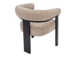 Conjunto de 2 sillas con reposabrazos en tela bouclé y madera de hevea - Topo y negro - LIVELIA
