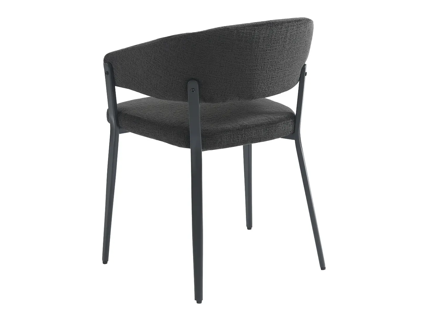 Conjunto de 2 sillas con reposabrazos de tela y metal - Negro - AVRELA