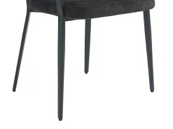 Conjunto de 2 sillas con reposabrazos de tela y metal - Negro - AVRELA