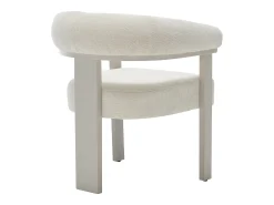 Conjunto de 6 sillas con reposabrazos en tela texturizada y madera de hevea beige - Crema - LIVELIA de Pascal Morabito