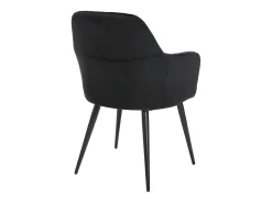Conjunto de 2 sillas Con reposabrazos de terciopelo y metal negro - Negro - ELEANA