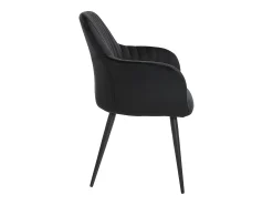 Conjunto de 2 sillas Con reposabrazos de terciopelo y metal negro - Negro - ELEANA