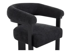 Conjunto de 2 sillas con reposabrazos en tela bouclé y madera de hevea - Negro - LIVELIA