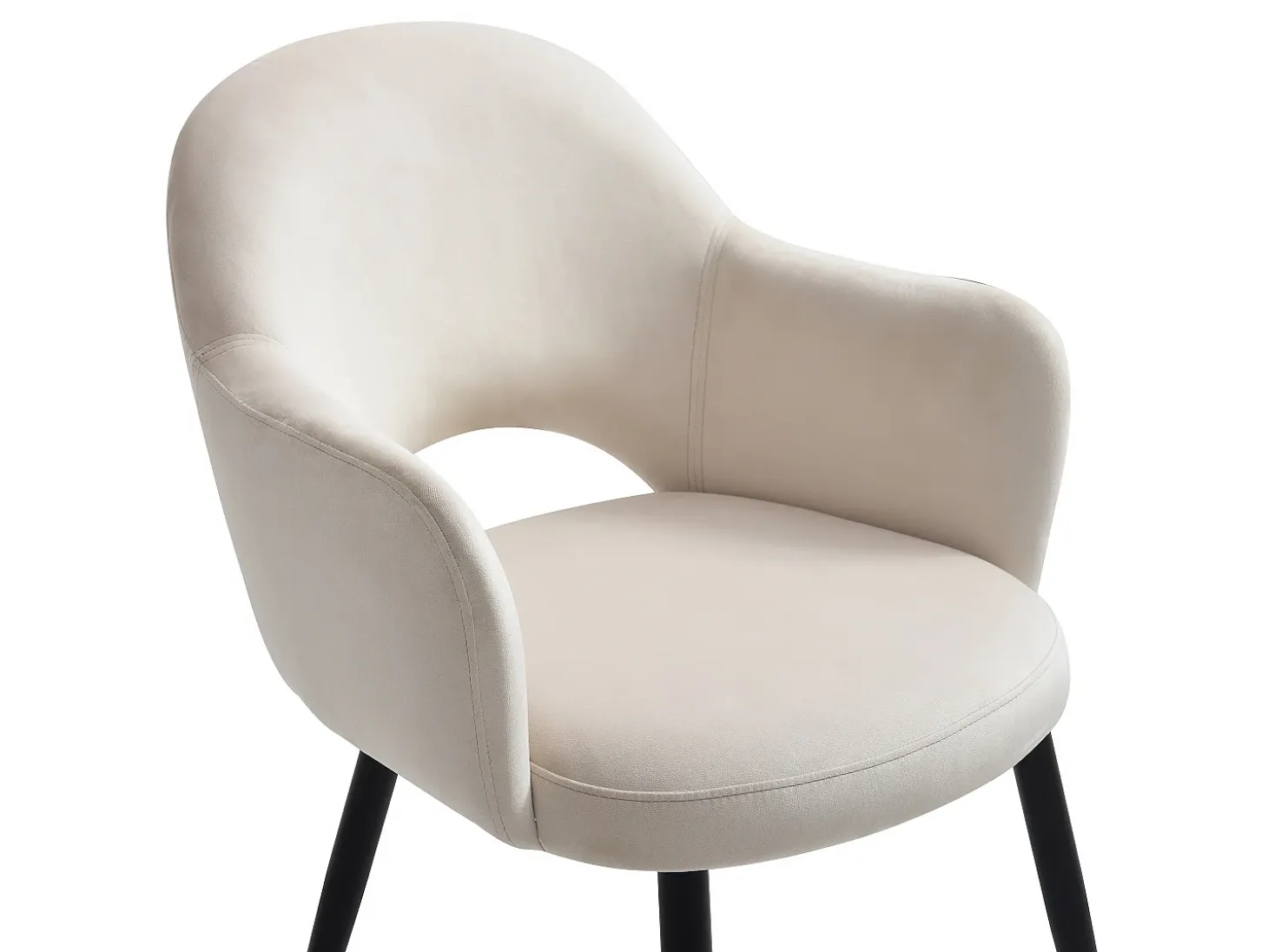 Conjunto de 2 sillas con reposabrazos de terciopelo y metal negro - Beige - ALSEY de Maison Céphy