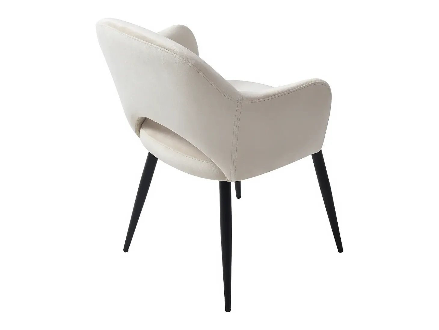 Conjunto de 2 sillas con reposabrazos de terciopelo y metal negro - Beige - ALSEY de Maison Céphy