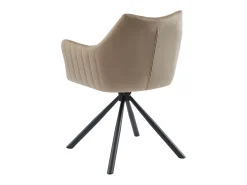 Conjunto de 2 sillas con reposabrazos en terciopelo y metal - beige - IZIALI