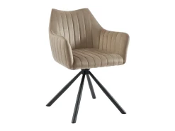 Conjunto de 2 sillas con reposabrazos en terciopelo y metal - beige - IZIALI