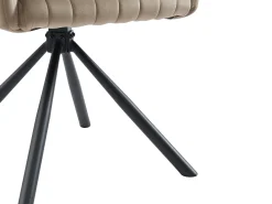 Conjunto de 2 sillas con reposabrazos en terciopelo y metal - beige - IZIALI