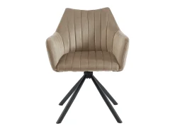 Conjunto de 2 sillas con reposabrazos en terciopelo y metal - beige - IZIALI