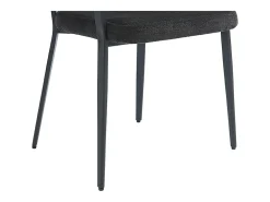Conjunto de 6 sillas con reposabrazos de tela y metal - Negro - AVRELA