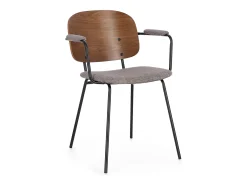Conjunto de 2 sillas con reposabrazos Serona - Elegancia y confort en estilo retro-Color Gris oscuro/Verde