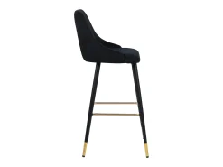 Conjunto de 2 sillas de bar de 78 cm en terciopelo negro - Aristote