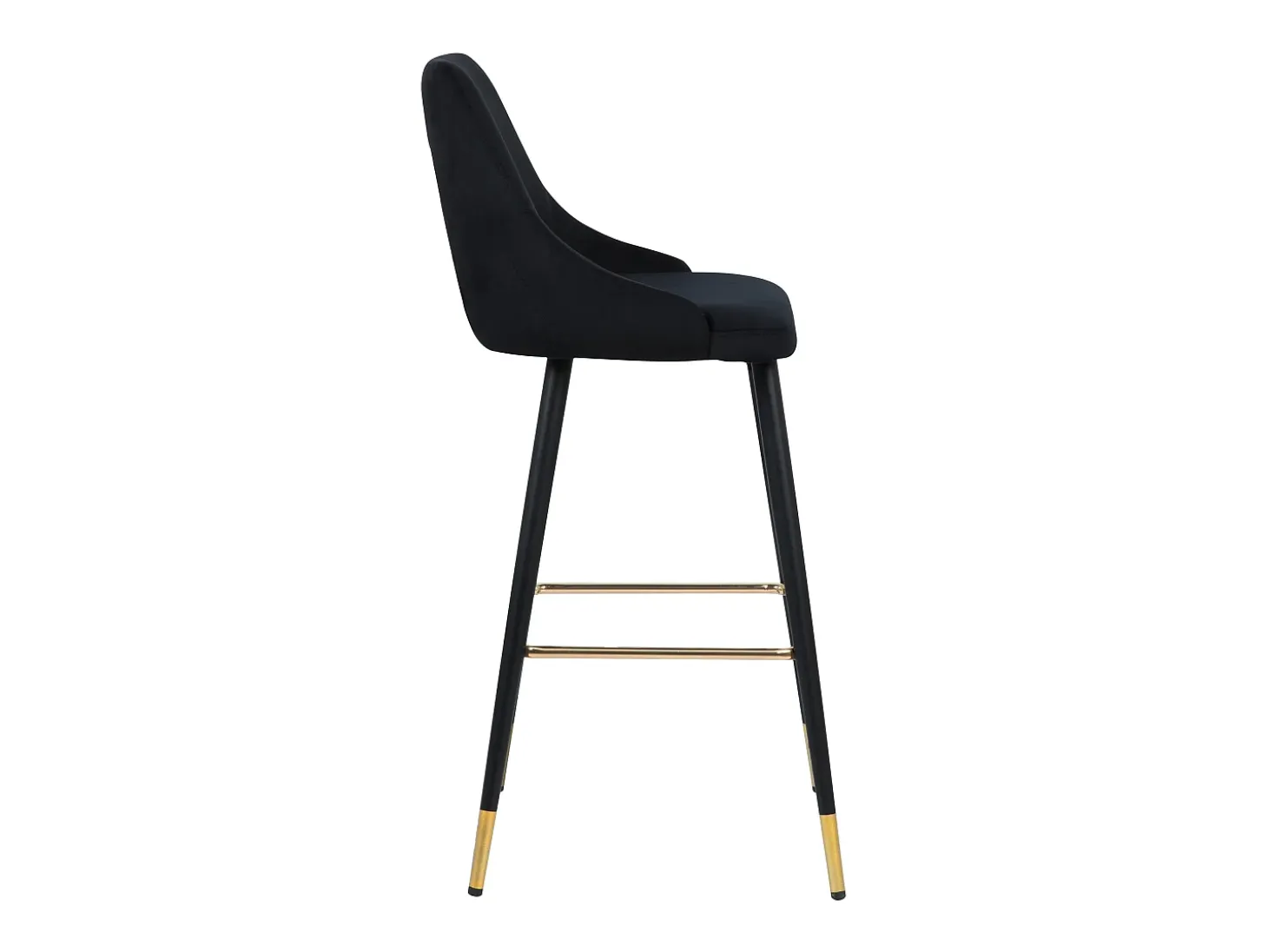 Conjunto de 2 sillas de bar de 78 cm en terciopelo negro - Aristote