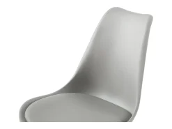 Conjunto de 4 Sillas de Comedor Diseño Contemporáneo Escandinavo Gris - Patas de Haya Maciza