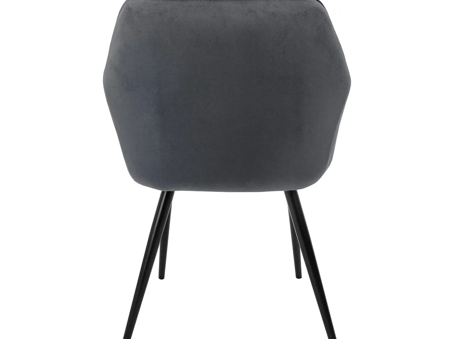 Conjunto de 4 sillas de comedor en terciopelo antracita patas acero acolchado ML-Design