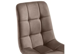 Conjunto de 4 sillas de comedor en terciopelo marrón con respaldo y estructura de metal