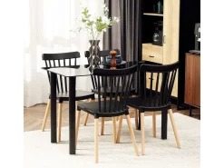 Conjunto de 4 sillas de comedor Sagitario hasta 120 kg estilo nórdico negro