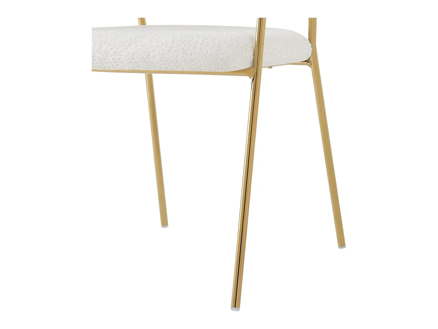 Conjunto de 6 sillas de comedor con respaldo y reposabrazos - 52 x 54 x 77 cm - Patas de terciopelo y oro - Beige
