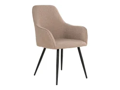 Conjunto de 2 sillas de comedor KARU en Tela Bouclé Beige Claro