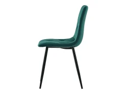 Conjunto de 4 sillas de comedor en terciopelo verde oscuro con respaldo acolchado y patas de metal negro