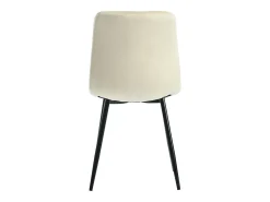 Conjunto de 4 sillas de comedor en terciopelo beige con respaldo acolchado y patas de metal negro