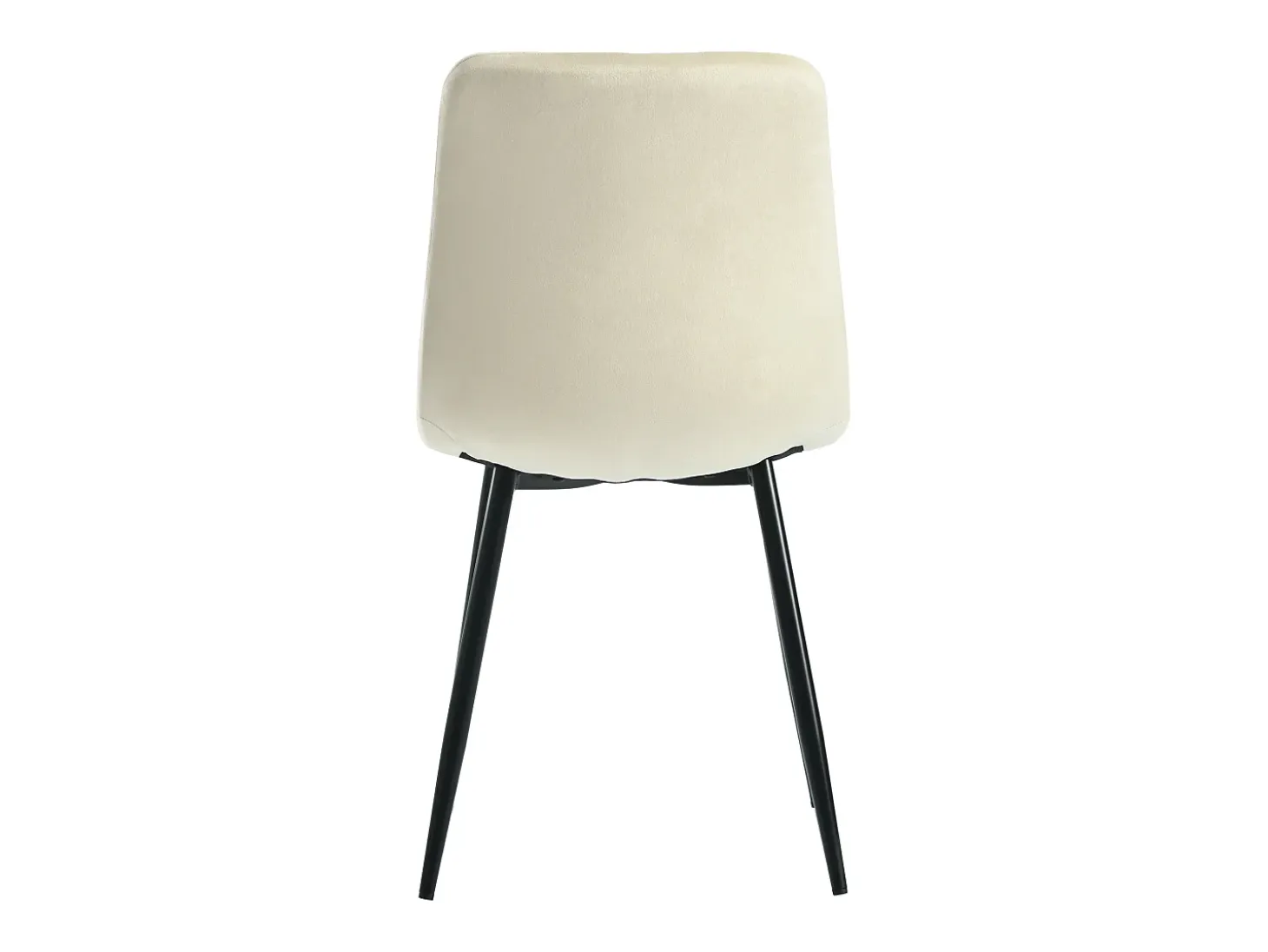 Conjunto de 4 sillas de comedor en terciopelo beige con respaldo acolchado y patas de metal negro