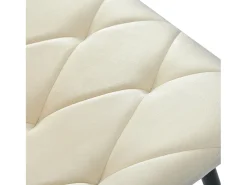 Conjunto de 4 sillas de comedor en terciopelo beige con respaldo acolchado y patas de metal negro