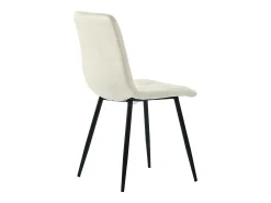 Conjunto de 4 sillas de comedor en terciopelo beige con respaldo acolchado y patas de metal negro