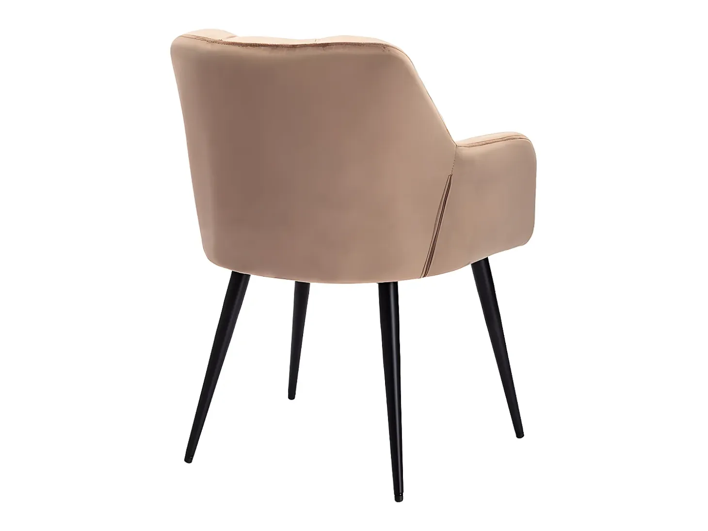 Conjunto de 2 sillas de comedor acolchadas Con reposabrazos - Terciopelo y metal negro. Beige. PEGA