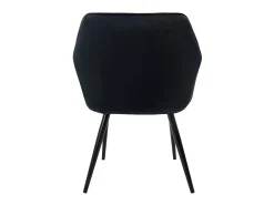 Conjunto de 4 sillas de comedor en terciopelo negro patas acero acolchado ML-Design