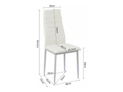 Conjunto de 4 Sillas de Comedor Blancas de PVC y Metal