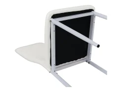 Conjunto de 4 Sillas de Comedor Blancas de PVC y Metal