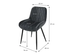 Conjunto de 4 sillas de comedor Sillas de salón Silla de cocina Terciopelo antracita