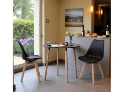 Conjunto de 2 Sillas de diseño escandinavo contemporáneo - Negro