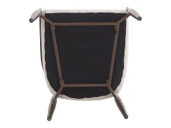 Conjunto de 4 sillas de lino beige, estructura de metal marrón