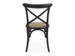 Conjunto de 2 sillas de madera de olmo negro y ratán natural - CROSS