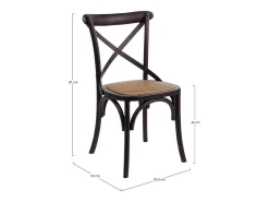 Conjunto de 2 sillas de madera de olmo negro y ratán natural - CROSS