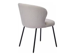 Conjunto de 2 sillas de pana y metal negro - Crema - RELIOZA
