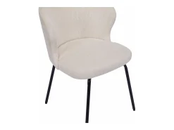 Conjunto de 2 sillas de pana y metal negro - Crema - RELIOZA