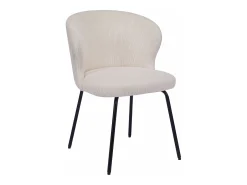 Conjunto de 2 sillas de pana y metal negro - Crema - RELIOZA