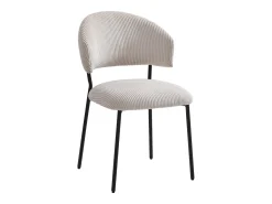 Conjunto de 2 sillas de pana y metal negro - Beige - ALAYIS