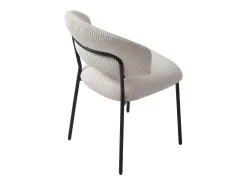 Conjunto de 2 sillas de pana y metal negro - Beige - ALAYIS