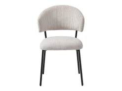 Conjunto de 2 sillas de pana y metal negro - Beige - ALAYIS