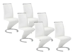 Conjunto de 6 sillas de piel sintética blanco TWIZY