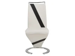 Conjunto de 4 sillas de piel sintética blanco y negro TWIZY