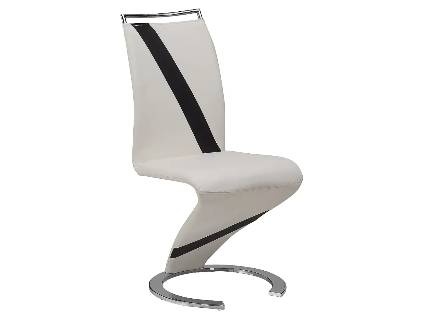 Conjunto de 4 sillas de piel sintética blanco y negro TWIZY