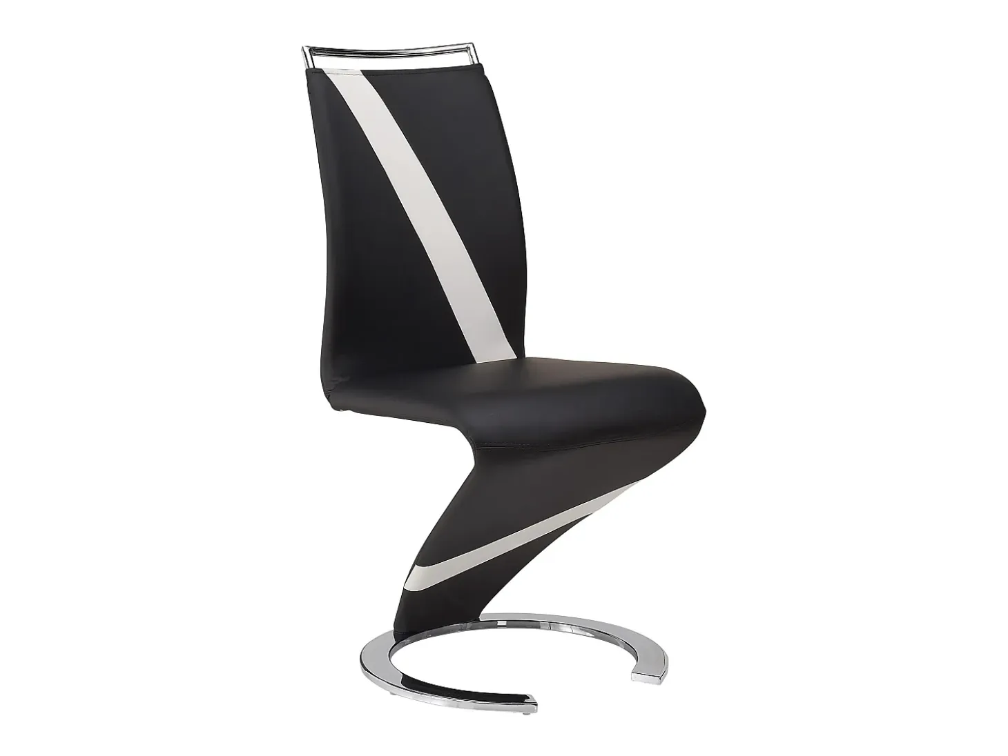 Conjunto de 2 sillas de piel sintética negro y blanco TWIZY