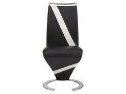 Conjunto de 4 sillas de piel sintética negro y blanco TWIZY