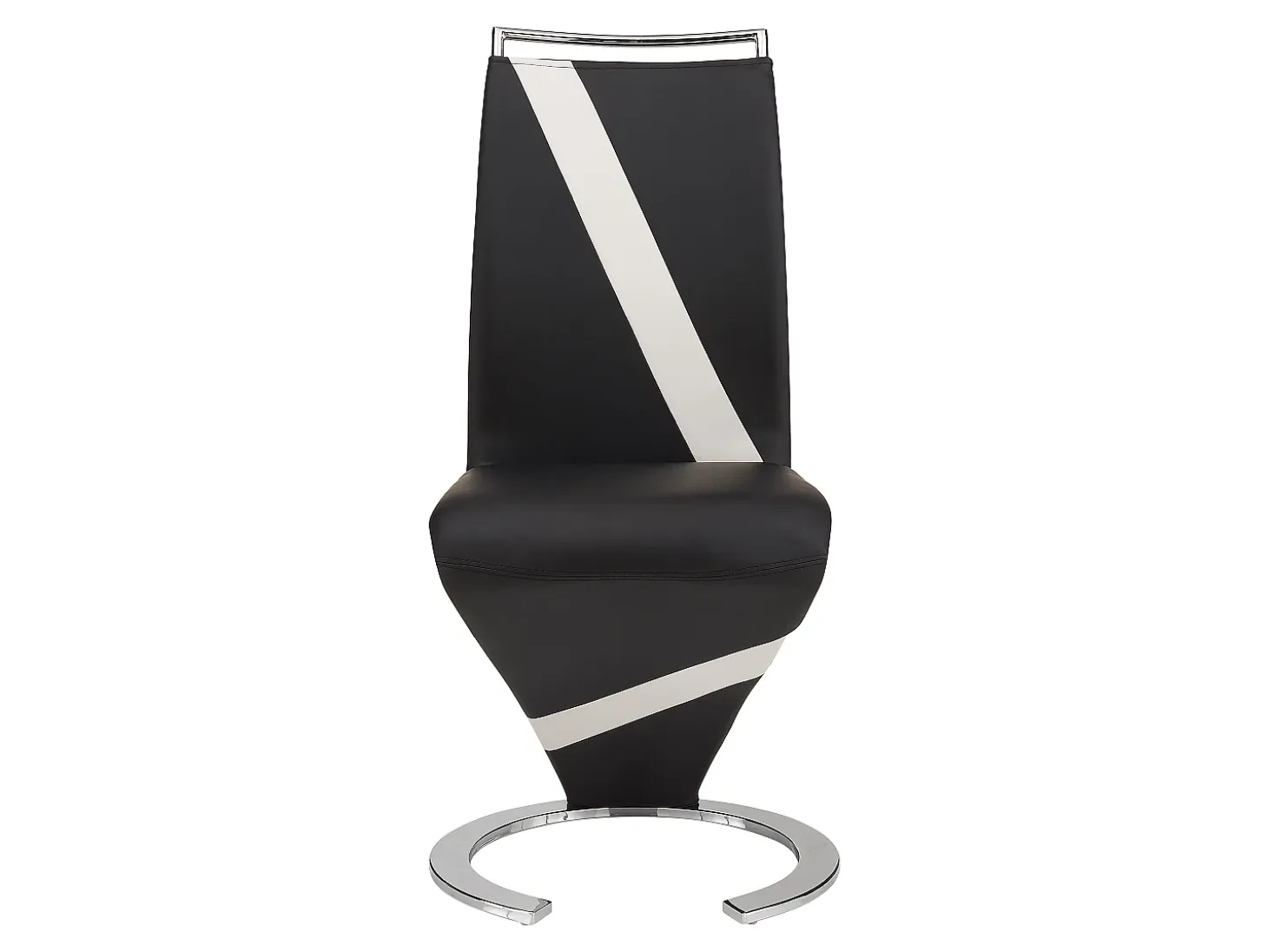 Conjunto de 4 sillas de piel sintética negro y blanco TWIZY